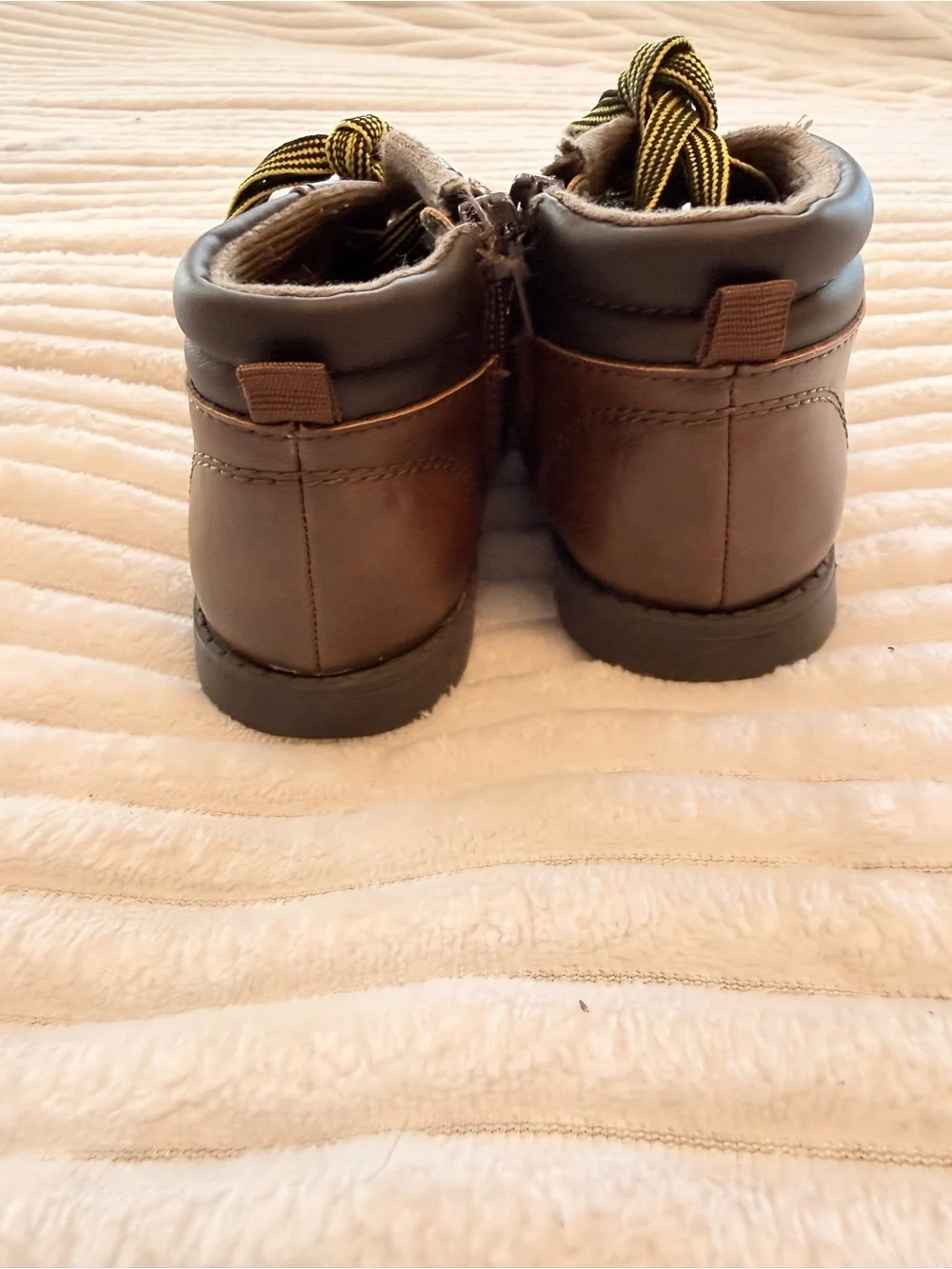 Carter's Brown KidsDress boots with Yellow-Black Laces